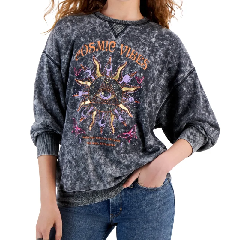 SELF ESTEEM - Cosmic Vibes Crewneck Sweatshirt Hoodie with Mock Neck Collared Structured SELF ESTEEM - Cosmic Vibes Crewneck Sweatshirt Hoodie with Mock Neck Collared Structured