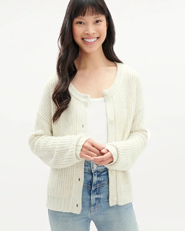 Plush Yarn Trisha Cardigan Collared Crew Neck Turtle Neck