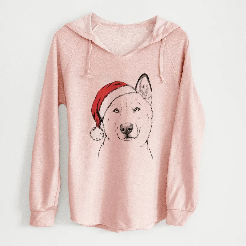 Santa London the Siberian Husky - Cali Wave Hooded Sweatshirt Hoodie Dress Longline Feminine Santa London the Siberian Husky - Cali Wave Hooded Sweatshirt Hoodie Dress Longline Feminine