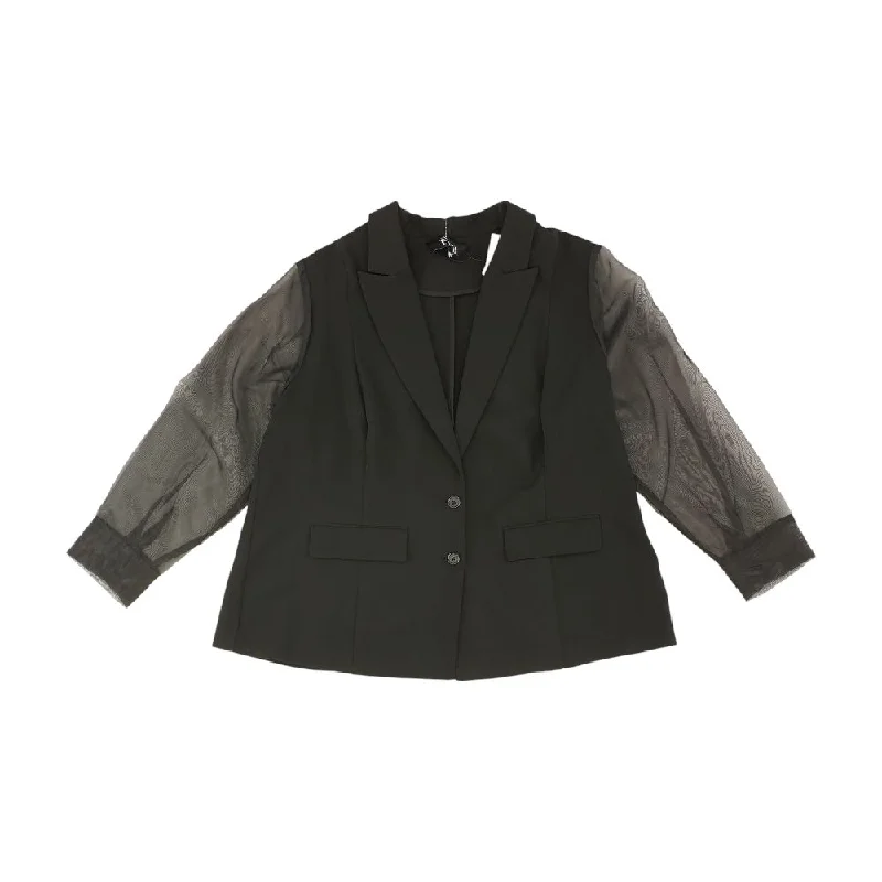 Black Solid Blazer Women's Custom Jacket