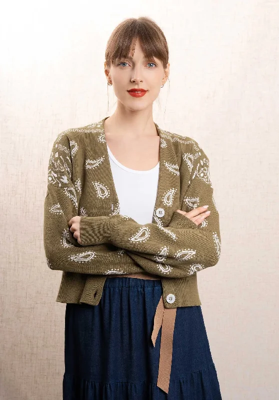 Cardigan 18gactus10fm 18gactus10fmt Khaki Sequined Glittery Shiny