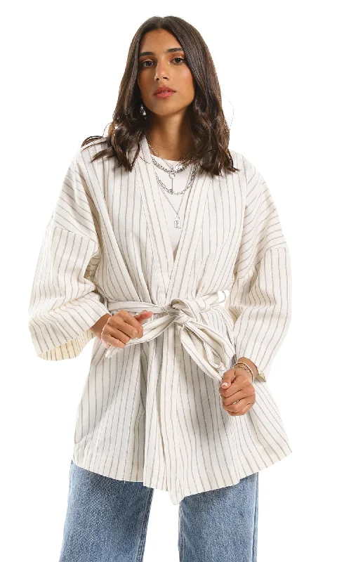 97339 Striped Long Sleeve Cardigan With Shiny Detailing - Multicolor Fitted Slim Tailored 97339 Striped Long Sleeve Cardigan With Shiny Detailing - Multicolor Fitted Slim Tailored