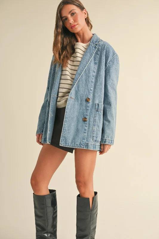 The Alana Denim Oversize Blazer Women's Casual Suit