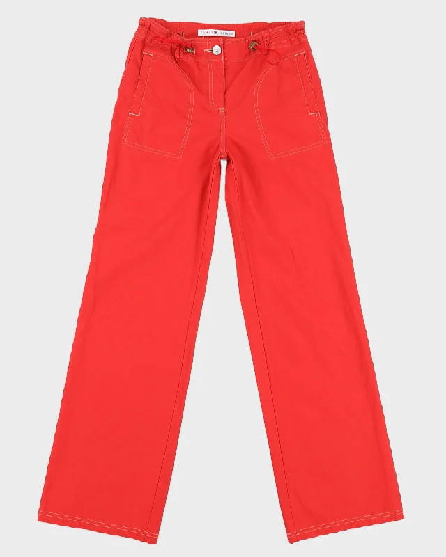 Y2K 00s Tommy Hilfiger Red Toggle Waistband Trousers - S Trousers luxurious premium