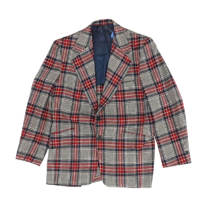 Vintage Multi Plaid Blazer Women's Unique Blazer