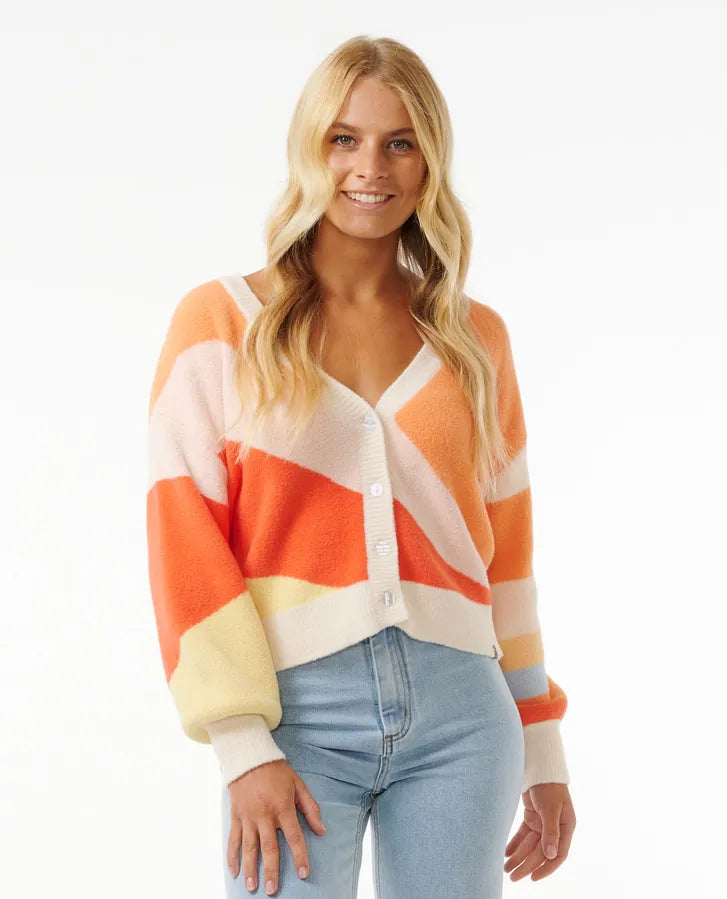 High Tide Knit Cardigan Front Pockets Side Pockets Patch Pockets