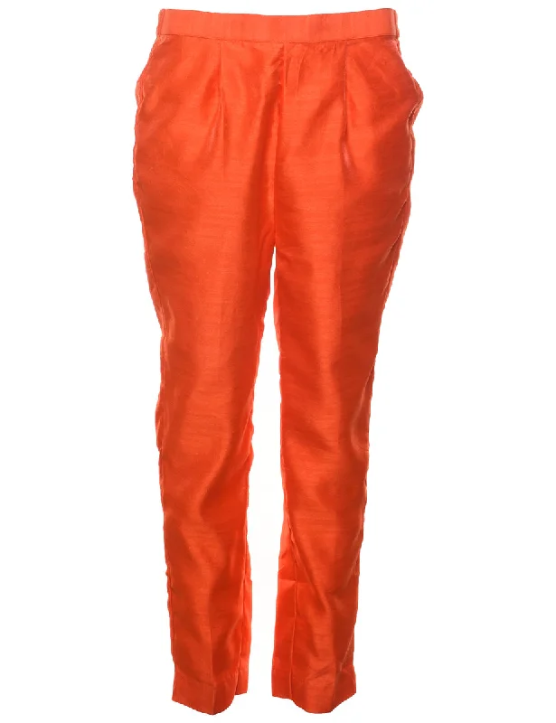 Tapered Orange Trousers - W24 L26 Trousers Bootcut Casual