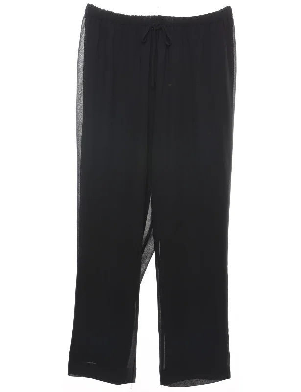 Casual Black Trousers - W34 L29 Chinos Cotton Straight Leg