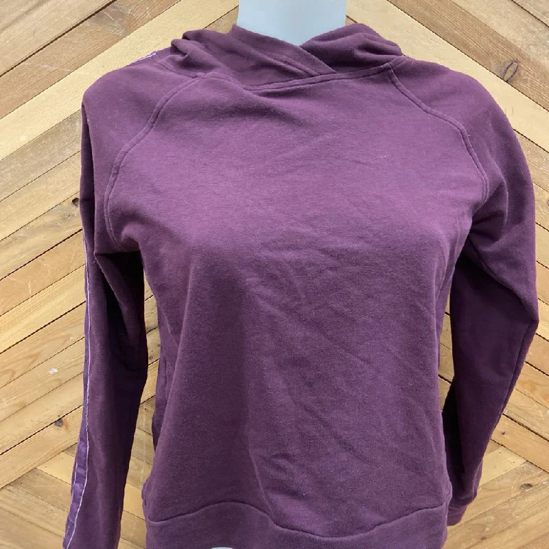 AskYa- cropped hoodie : Burgundy -women-XL Hoodie with Hem Detail Decorative Unique