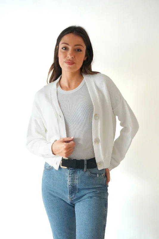 Diana Cardigan (Sugar White) Elasticated Padded Insulated