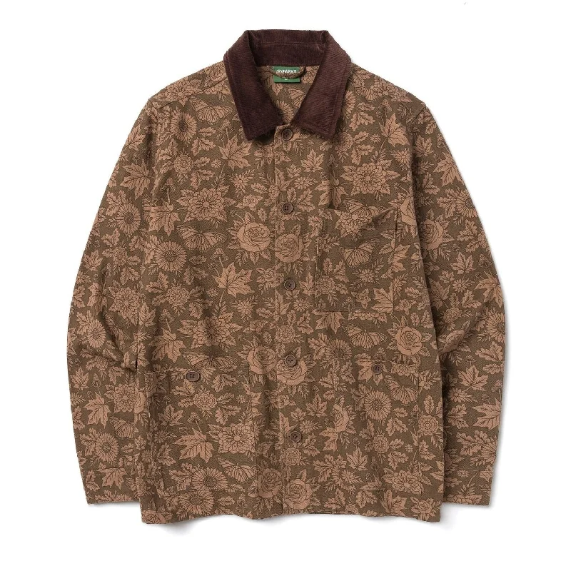Autumn Forest Floor Trail Chore Coat Bomber Denim Leather
