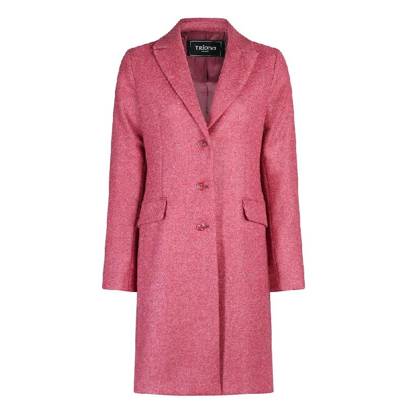 Rose Aisling Donegal Tweed Knee Coat Striped Polka Dot Floral