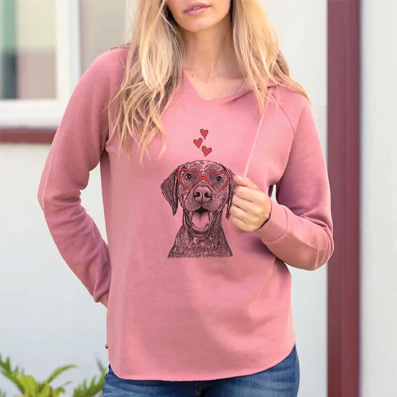 Valentine Hudson the German Shorthaired Pointer - Cali Wave Hooded Sweatshirt Hoodie with Puffed Sleeves Voluminous Trendy Valentine Hudson the German Shorthaired Pointer - Cali Wave Hooded Sweatshirt Hoodie with Puffed Sleeves Voluminous Trendy