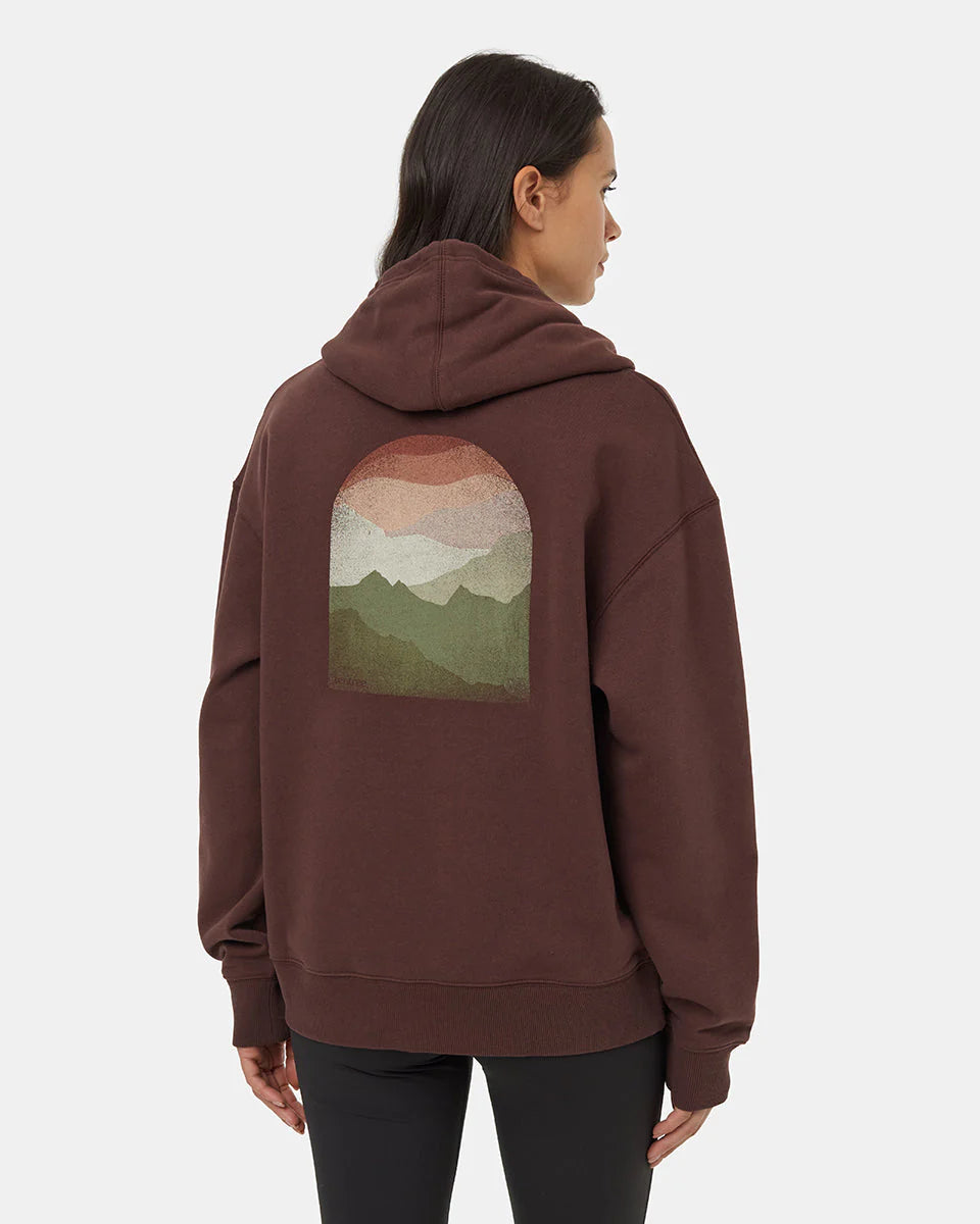 Mountain Skyline Hoodie mahogany alfalfa Hoodie with Reflective Safety Nightwear