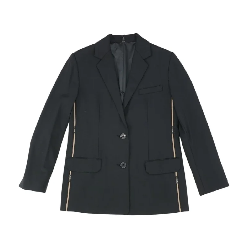 Black Solid Blazer Women's Premium Blazer