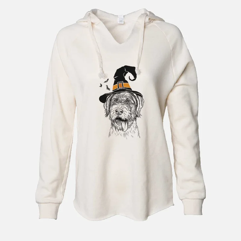 Witch Hazel the German Wirehaired Pointer Mix - Cali Wave Hooded Sweatshirt Hoodie with Slit Hem Functional Movement Witch Hazel the German Wirehaired Pointer Mix - Cali Wave Hooded Sweatshirt Hoodie with Slit Hem Functional Movement