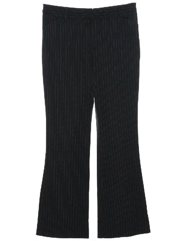 Pinstripes Black Trousers - W31 L32 Trousers cozy comfortable