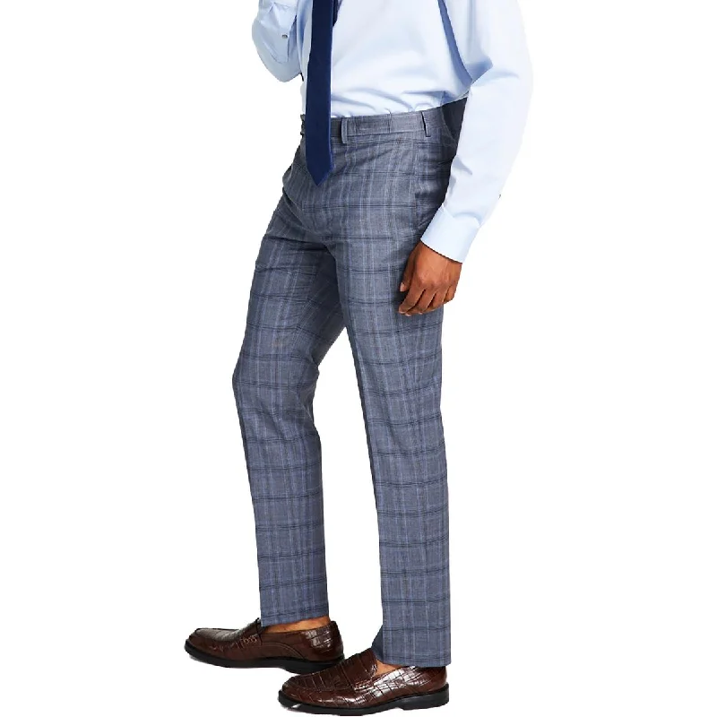 Calvin Klein Mens Plaid Wool Trouser Pants Trousers Palazzo Wide Leg