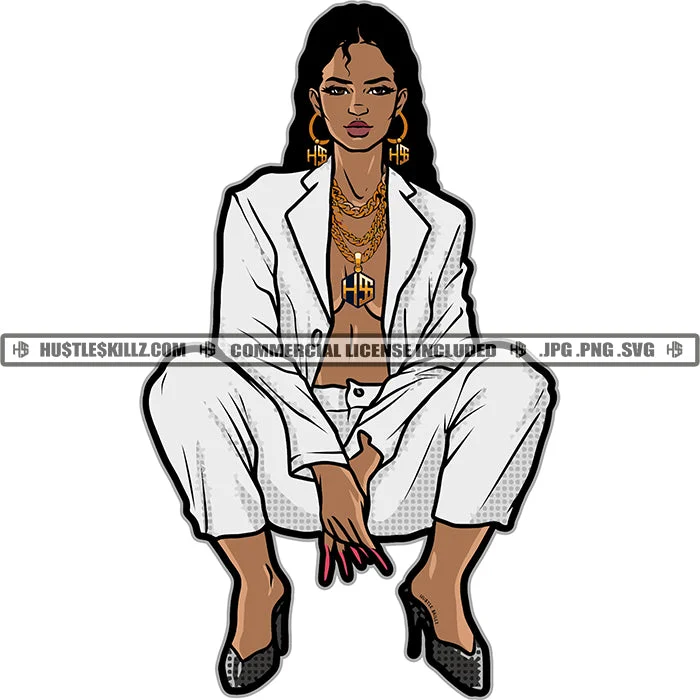 Afro Woman Sitting Sexy Pose Wearing White Color Coat Curly Hair Style Vector Woman Hand Long Nail White Background SVG JPG PNG Vector Clipart Cricut Cutting Files Houndstooth Coat Plaid Coat Tartan Coat Afro Woman Sitting Sexy Pose Wearing White Color Coat Curly Hair Style Vector Woman Hand Long Nail White Background SVG JPG PNG Vector Clipart Cricut Cutting Files Houndstooth Coat Plaid Coat Tartan Coat