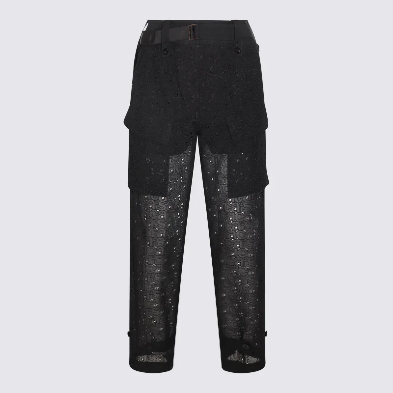Sacai Trousers Black Trousers practical easy-care
