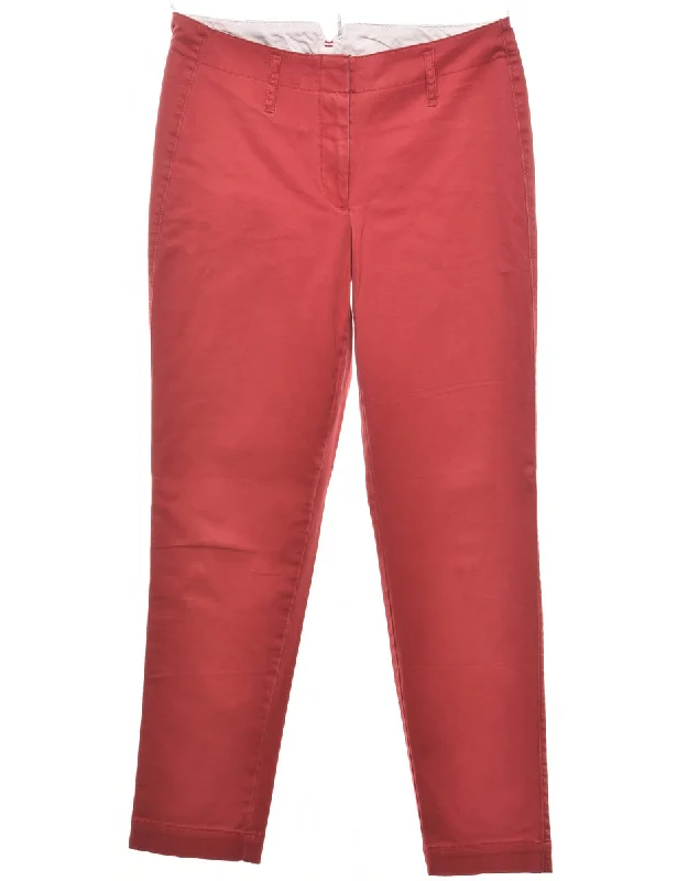 Red Trousers - W30 L28 Trousers Plaid Checkered