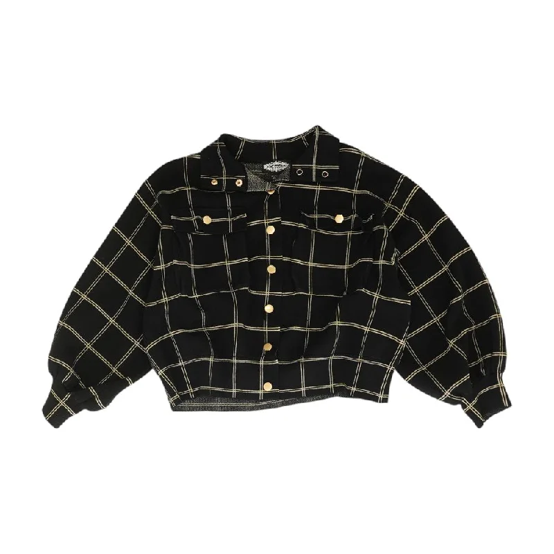 Black Check Lightweight Coat Off-the-Shoulder Jacket Double-Breasted Coat Single-Breasted Coat Black Check Lightweight Coat Off-the-Shoulder Jacket Double-Breasted Coat Single-Breasted Coat