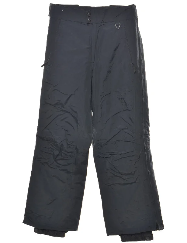 Columbia Navy Wide-Leg Ski Trousers - W30 L31 Trousers Plaid Checkered