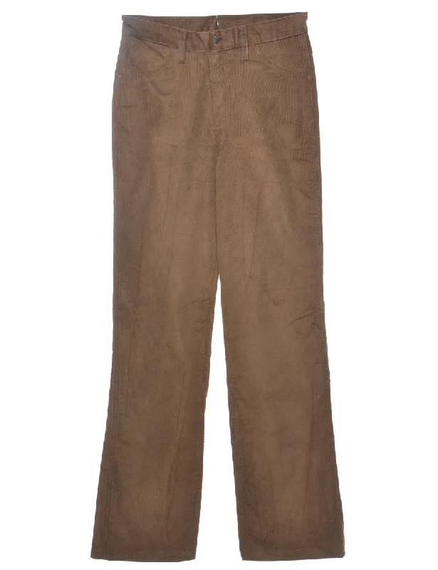 Dark Brown Corduroy Trousers - W29 L34 Trousers Ceremony Elegant