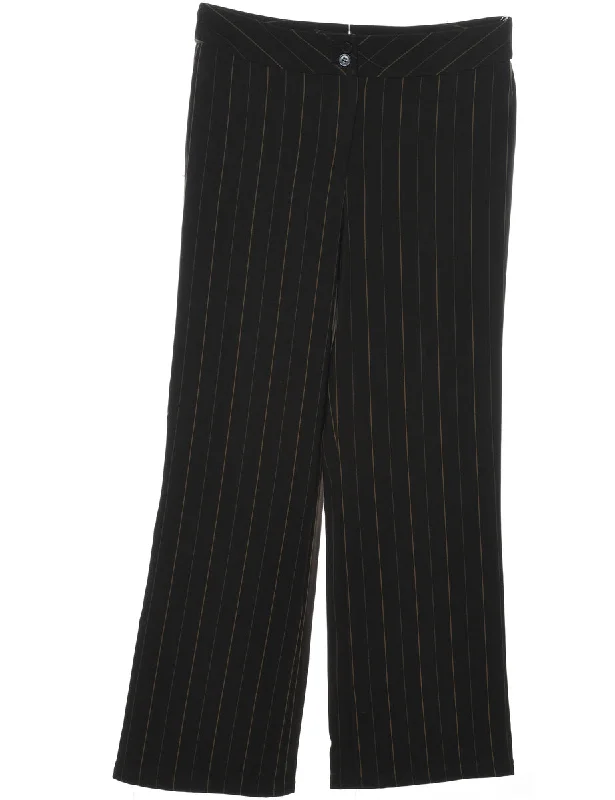 Pinstripes Dark Brown Trousers - W30 L28 Trousers luxurious high-end