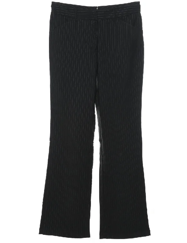 Pinstripes Black Trousers - W30 L31 Trousers Running Lightweight
