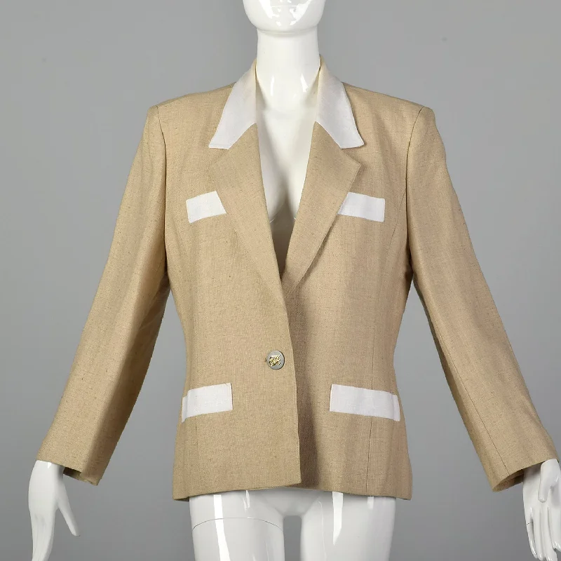 Large Hermés 1970s Tan Blazer Women's Professional Jacket