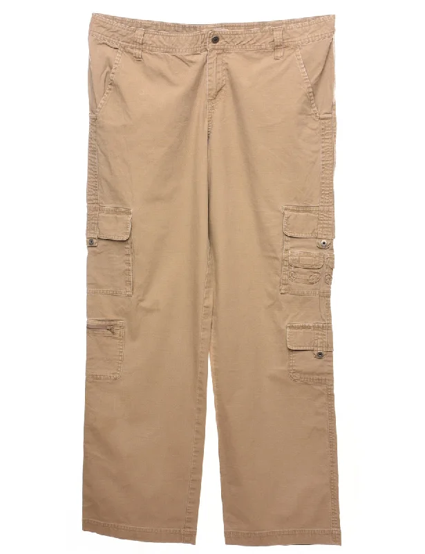 Columbia Light Brown Y2K Cargo Trousers - W36 L32 Trousers Handmade Artisanal