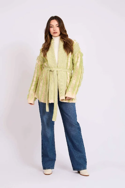 Women Regular Fit Cardigan - Brown Boat Neck Shawl Collar Notched Collar