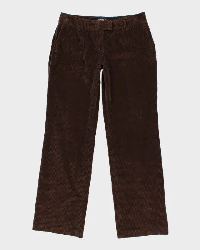 Women's Brown Massimo Dutti Corduroy Trousers - W32 L31 Trousers Chinos Classic