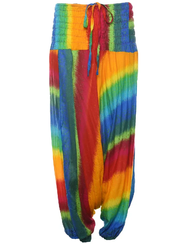 Tie-dye Effect Trousers - W22 L23 Trousers Tapered Slim Fit