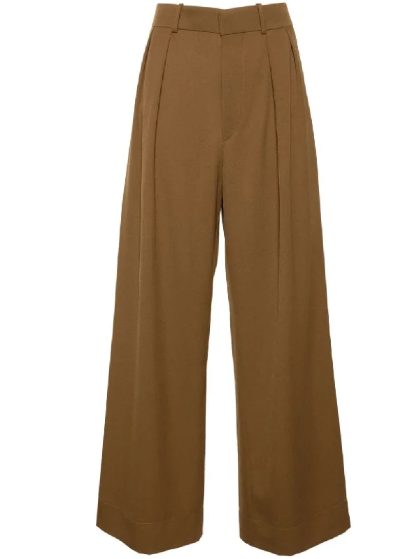 Wardrobe Nyc Trousers Brown High Waist Slim Fit Ankle Length