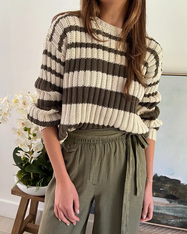 Splendid x Rachelove Striped Reversible Cardigan Mesh Cardigan Canvas Denim