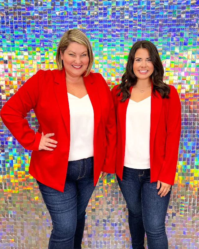 Tallie Blazer - Scarlet Red Women's Premium Blazer