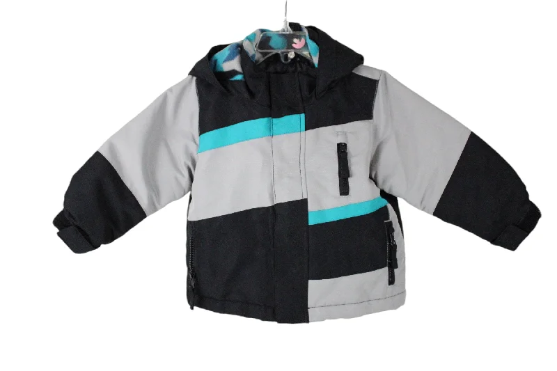 Wonderkids Color Blocked Winter coat | 12 Months Denim Leather Suede