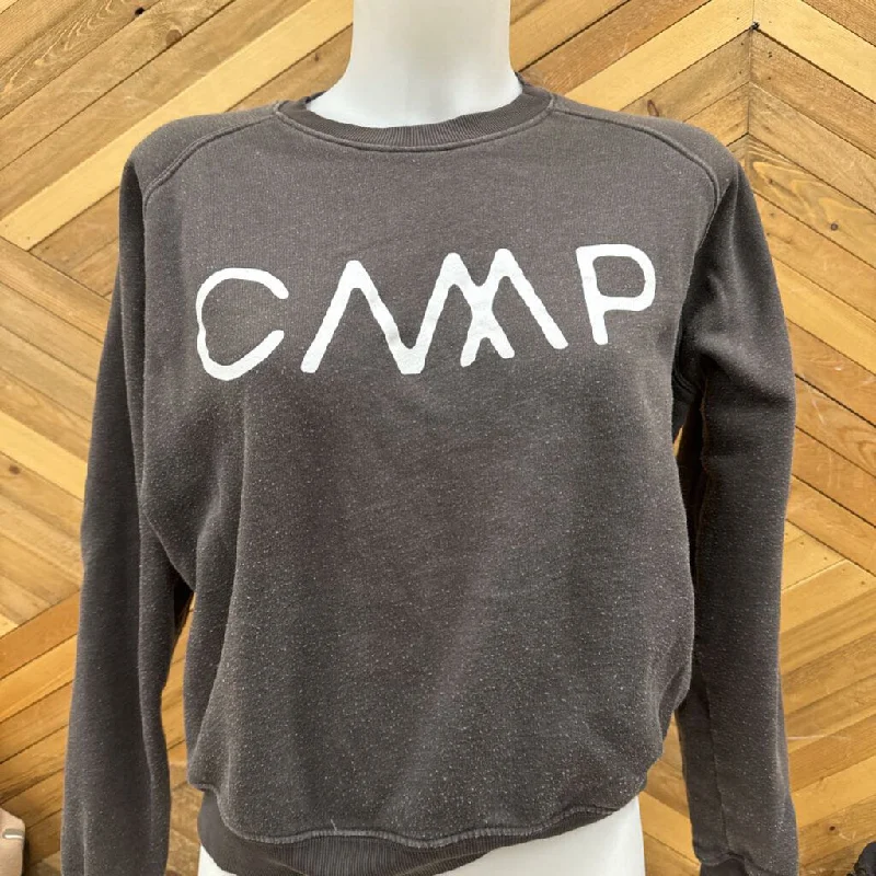 CMP Sweatshirt: Gray-women-SM Hoodie with Stripes Bold Sporty