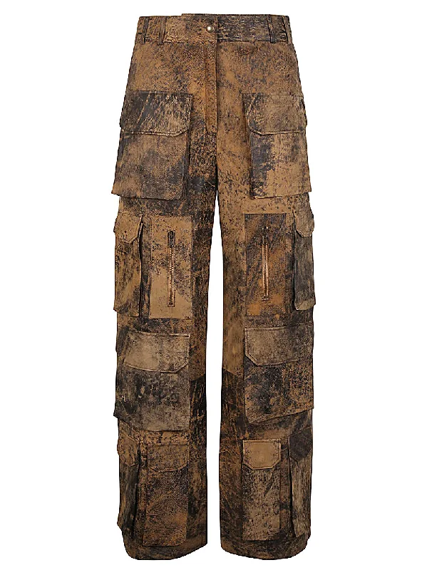 Fermas.club Trousers Brown Chinos Cotton Straight Leg