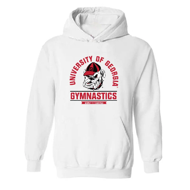 Georgia - NCAA Women's Gymnastics : Sidney Fitzgerald - Classic Fashion Shersey Hooded Sweatshirt Hoodie with Hem Contrast Bold Stylish Georgia - NCAA Women's Gymnastics : Sidney Fitzgerald - Classic Fashion Shersey Hooded Sweatshirt Hoodie with Hem Contrast Bold Stylish