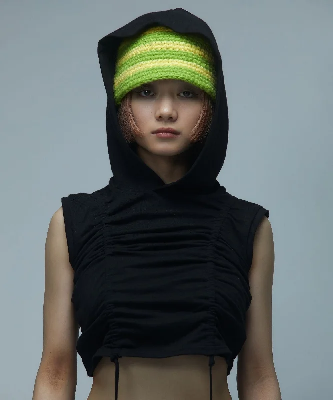 VEST HOODIE Hoodie with Ribbed Hem Stretchable Secure