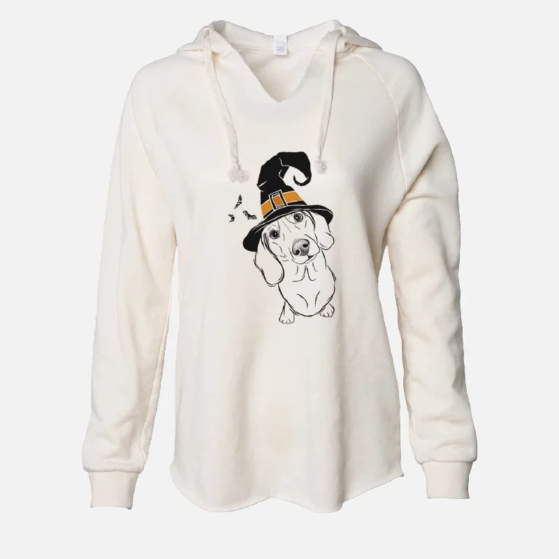 Witch Bill the Dachshund - Cali Wave Hooded Sweatshirt Hoodie with Hem Patch Decorative Personalized
