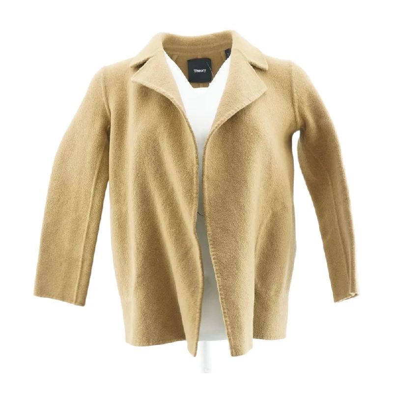 Tan Solid Coat Sleeveless Short Sleeve Long Sleeve