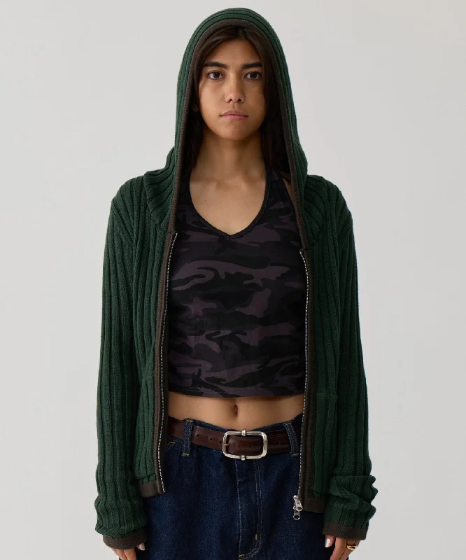 KNIT ZIP HOODIE Hoodie with Slim Fit Tailored Modern