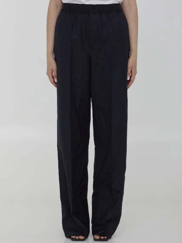Striped Wool Trousers Trousers fashionable chic