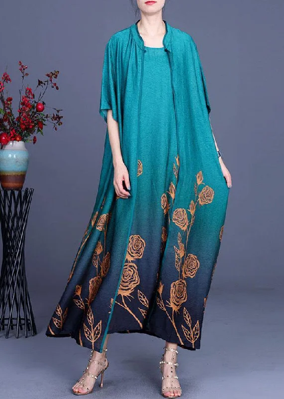 2025 Summer Women Silk Wrinkle Print Cardigan + Irregular Vest Skirt Two Piece Set Layered Multi-layer Single Layer