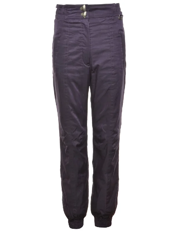Purple High-Waist Ski Trousers - W28 L31 Trousers Harem Relaxed Fit