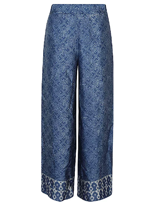 Obidi Trousers Blue Trousers Striped Patterned